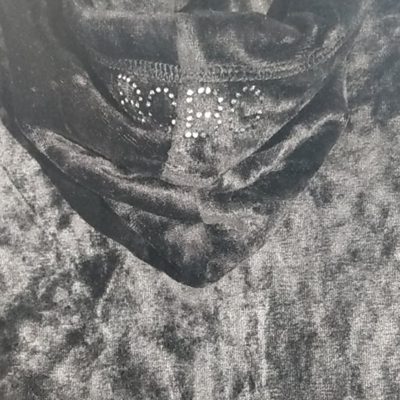 BCBG MAXAZRIA BLACK RHINESTONE HOODIE SIZE SMALL - Picture 7 of 9